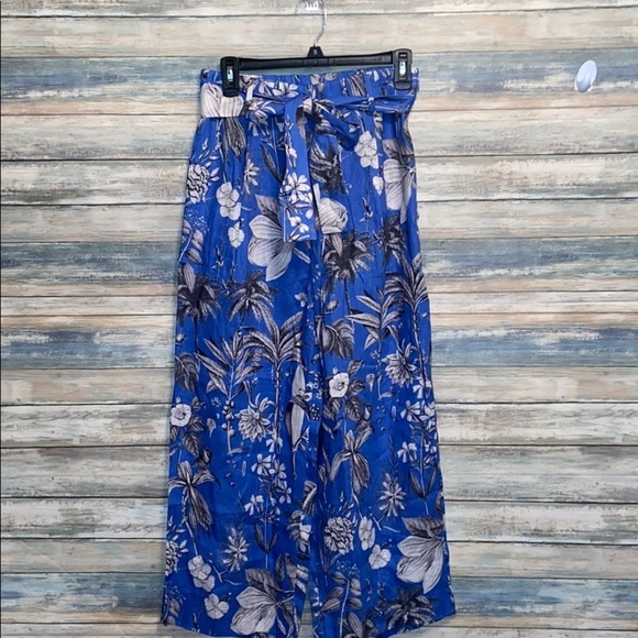 J.Crew size 2 blue Italian linen wide pants - Picture 4 of 8